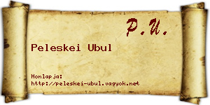 Peleskei Ubul névjegykártya